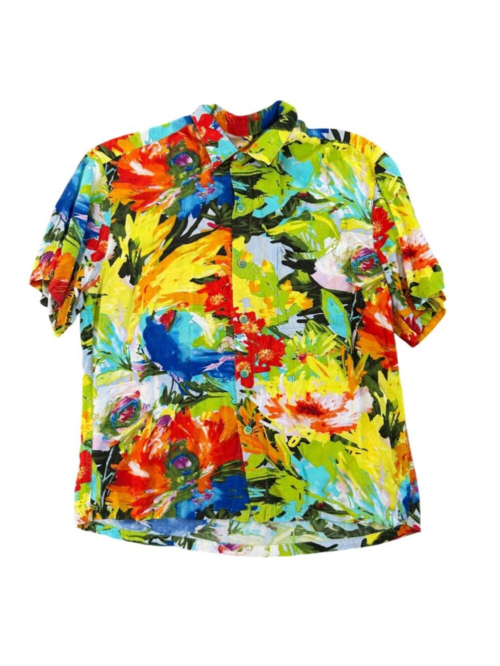 VTG Jams World Men's Sz L Floral Breeze Hawaiian Shirt Button-Up Short Sleeve